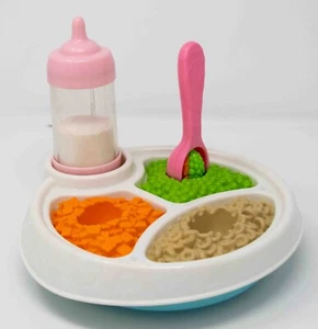 Fisher Price Fun Food Servin’ Surprises Baby Food Dish Spoon Bottle HTF - Picture 1 of 6