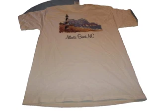 vintage Atlantic Beach NC Lighthouse white T-Shirt L - Picture 1 of 1