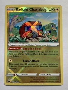 Pokémon TCG Radiant Charjabug Sword & Shield - Crown Zenith 051/159 Holo Radiant - Picture 1 of 2
