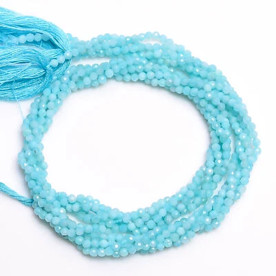 Cuentas rondelle redondas facetadas amazonita natural de 2,5 mm para joyería hilo de 33 cm EB-65 Foto 1 de 2