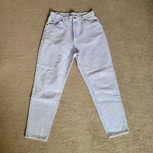 Vintage Lee High Waisted Mom Jeans Blau Light Wash 16 MED Denim 32,5 W 29 L - Bild 1 von 9