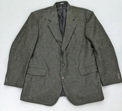 Haggar City Casuals Men's Blazer Jacket Size 44 Blue Beige Plaid Sport Coat - Image 1 of 4