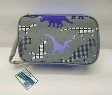 Lunch Box Dinosaur Insulated 10” X 6” X 4” Gray Trim & Padded Grip Purple T Rex