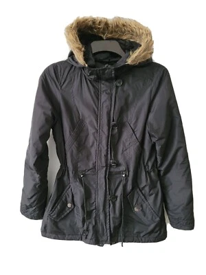 ATMOSPHERE HOODED BLACK COAT / JACKET WOMEN'S SIZE 12 ( PRE- LOVED) - Image 1 of 4