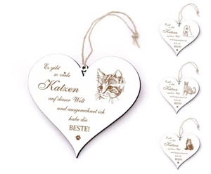 Cartel corazón decoración cartel puerta - Hay tantos gatos & Tengo el mejor 13x12cm - Imagen 1 de 28