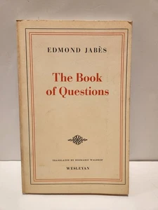 The Book of Questions Edmond Jabes Wesleyan 1977 First American Edition PB Rare - Imagen 1 de 8