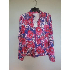 Sigrid Olsen Full Zip Activewear Jacket Floral Size M NWT UPF 50! - Picture 1 of 11
