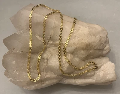 Collar de cadena MILOR-oro excesivamente plata esterlina (Vermeil)-5 mm estilo Bismark-30" Foto 1 de 4