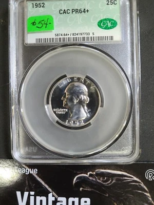 1952-P CAC PR64+ WASHINGTON QUARTER PROOF ⭐STUNNER⭐ - Image 1 of 4