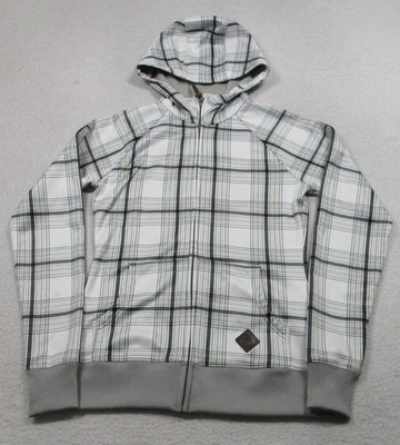 Sudadera con Capucha Burton Para Mujer Pequeña Blanca Gris A Cuadros DRYRIDE WB Scoop Cremallera Completa Vellón Foto 1 de 4