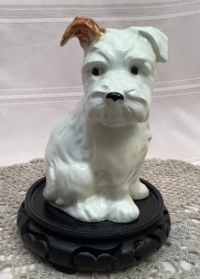 🏺VTG Beswick Ware Porcelain Terrier Dog White, Brown Ear Figurine 6.5” Tall - Изображение 1 из 4