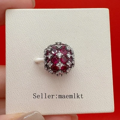 Nuevo Dije Rosa Redondo Pavé Brillante Plata de Ley 925, Dije para Pulsera Foto 1 de 3