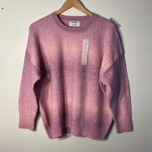 NEW Old Navy Recycled Sweater Pink Ombre Womens Large Cozy Soft Wool Blend Flaw - Picture 1 of 14