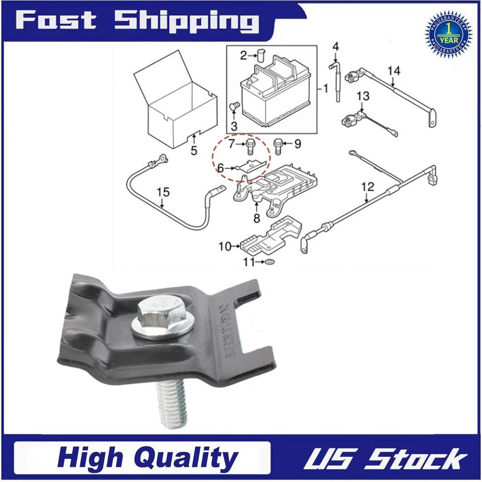 Nueva abrazadera de retención de batería 1J0803219 para VW Beetle CC Jetta Golf Tiguan Passat Foto 1 de 4