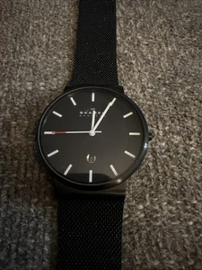 Skagen Klassik 40mm Black PVD Steel Black Dial Mesh Mens Quartz Watch SKW6053 - Picture 1 of 4
