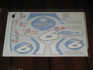 NASCAR 1/24 6 Viagra Mark Martin Roush Ford Waterslide Decals Vintage NEU NOS - Bild 1 von 1