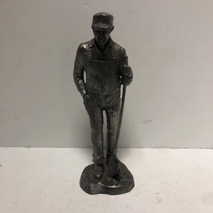 Michael Ricker CLETUS the Farmer Pewter Statue, Man w/Shovel - Picture 1 of 3