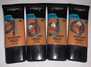 4 LOREAL INFALLIBLE PRO GLOW FOUNDATION normal/dry 211 CREME CAFE Exp 2018 - Picture 1 of 2