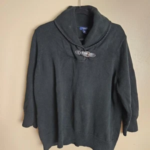 Ralph Lauren Damen Pullover Schwarz 2XL Baumwolle Schalkragen Schnalle Business Freizeit - Bild 1 von 6