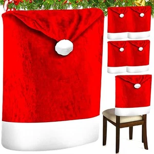 6 Coprisedia natalizi cappello babbo natale decorazione natalizi sedia 50X60cm - Foto 1 di 7