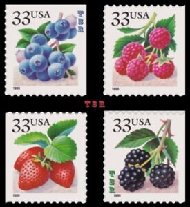 3294-97 3294 3295 3296 3297 Fruit Berries 4 Singles From Pane Set MNH - Buy Now