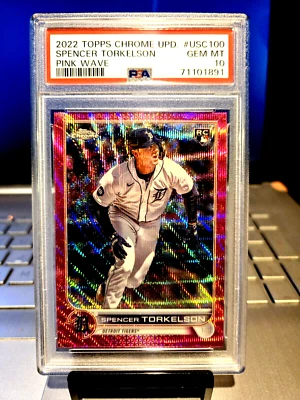 2022 Topps Chrome Upd. Spencer Torkelson Pink Wave #USC100 Gem Mt. 10 He is Back - Image 1 of 4