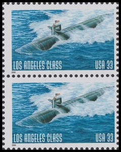 US 3372 Los Angeles Class 33c vert pair MNH 2000 - Picture 1 of 1