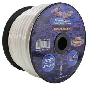Audiopipe 4 GA Stranded OFC Tinned Copper Marine Power/Ground Wire White Lot - Picture 1 of 4