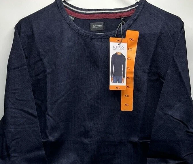 Men's Size XXL Buffalo David Bitton Crew Neck Mid-Weight Pullover Sweater Blue