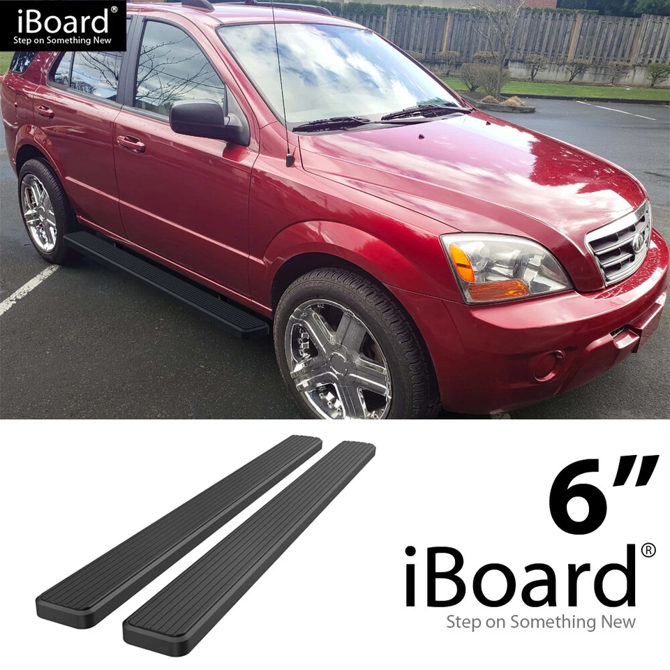 APS Running Board Side Step Nerf Bars 6in Black Fit KIA Sorento 03-10 - Image 1 of 4