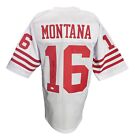 Joe Montana Podpisana Własna Biała Pro-Style Koszulka piłkarska JSA