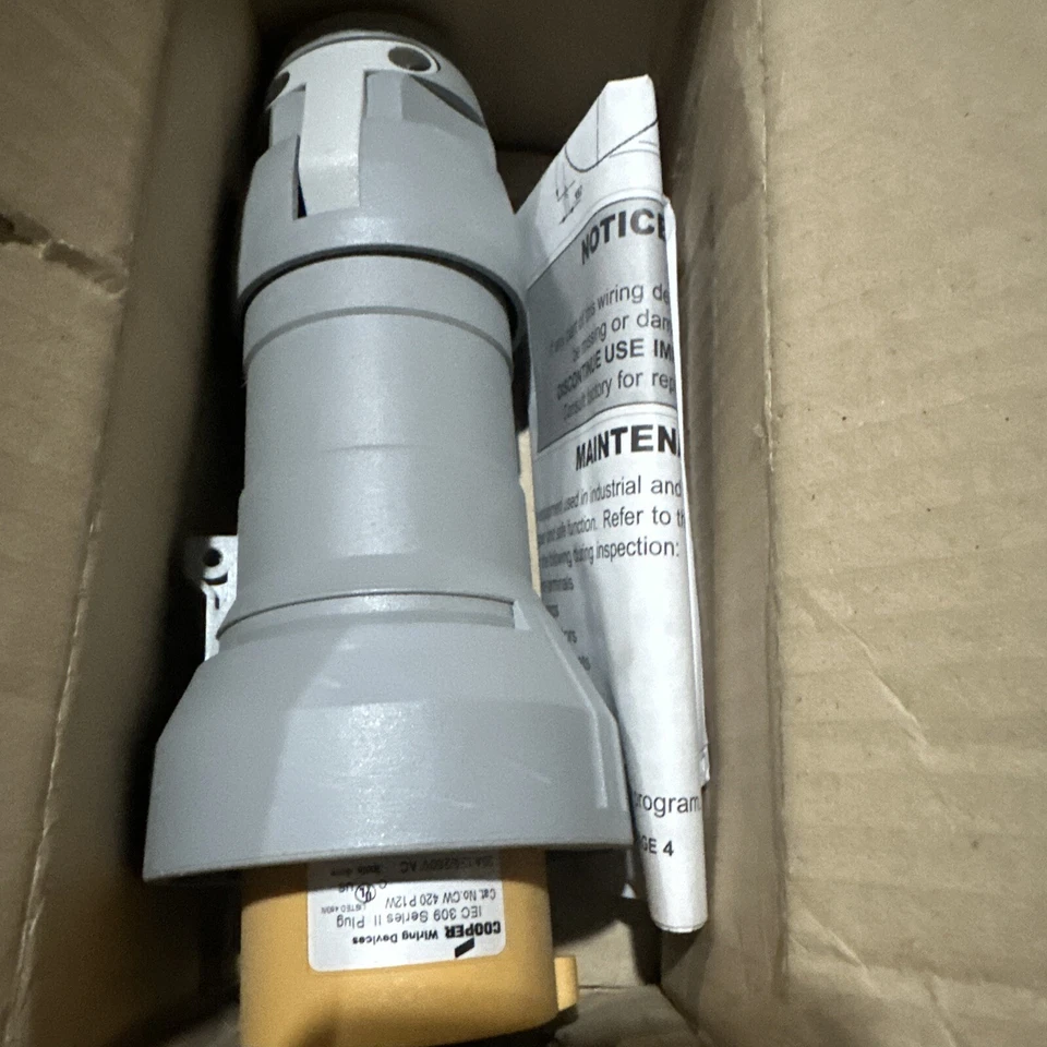 ⚡️Arrow Hart CW420P12W IEC 309 Pin and Sleeve Plug, 20A 125/250V 3P 4W⚡️ - Image 1 of 4