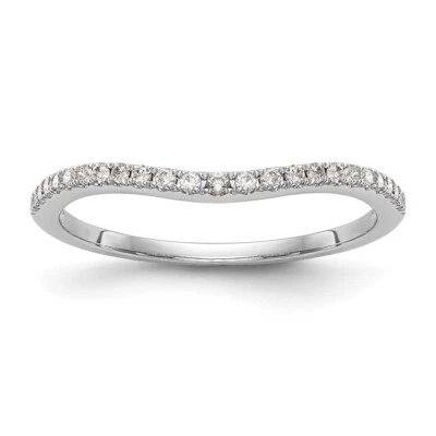 14k White Gold 1/8Ct Diamond Wedding Band Ring for Women Size 7 - Image 1 of 4