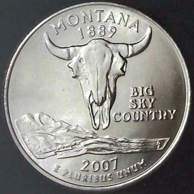 2007-D 25C State Quarter Montana BU CLAD 20uc0225-1 - Image 1 of 2