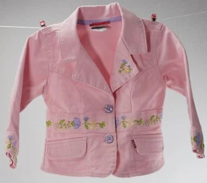 Levi's Strauss & Co Pink Flower Denim Jean Jacket Toddler Kids 2T - Picture 1 of 3
