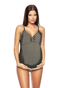 Z10562-BA1-1390) TRAJE DE BAÑO MATERNIDAD EMBARAZO TRAJE DE BAÑO NEGRO BLANCO TALLA 46 - Imagen 1 de 2