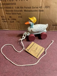 Primitive By Kathy Decoración Vintage Resina Pato de Pascua Tirón Figura de juguete - Imagen 1 de 1