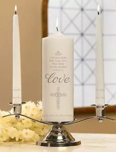 Faith, Hope and Love Unity Candle Set, 9 Inch x 3 Inch - Picture 1 of 1