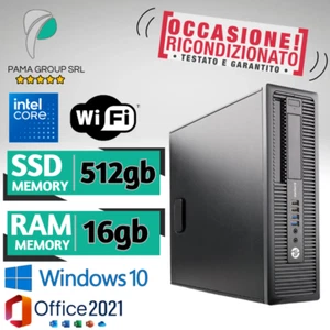 Pc Computer Desktop Fisso Ricondizionato HP i7 Ram 16GB SSD 512GB Windows 10 Pro - Foto 1 di 5