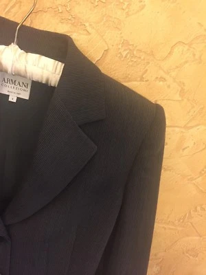 Blazer Armani Collezioni Mujer 40 Lana Mangas Largas Cuello Hecho en Italia 4 S Foto 1 de 4