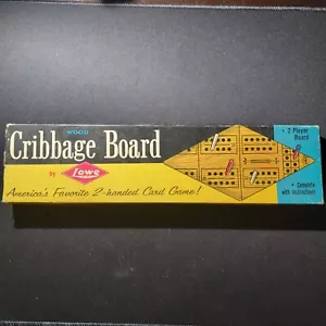 Wood Cribbage Board ES Lowe #1503 In Original Box Vintage NO MANUAL - Picture 1 of 7