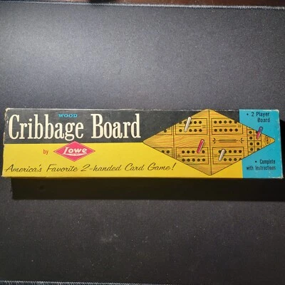 Wood Cribbage Board ES Lowe #1503 In Original Box Vintage NO MANUAL - Image 1 of 4