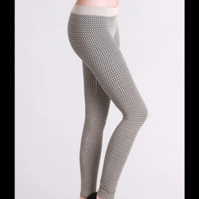 NEW Basket Weave Beige Leggings by Niki Biki One Size - Image 1 of 2