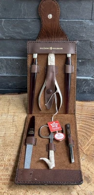 Pfeilring Solingen Maniküre Etui Set 6-teilig Leder  Braune nicht verwendet Neu! - Bild 1 von 4