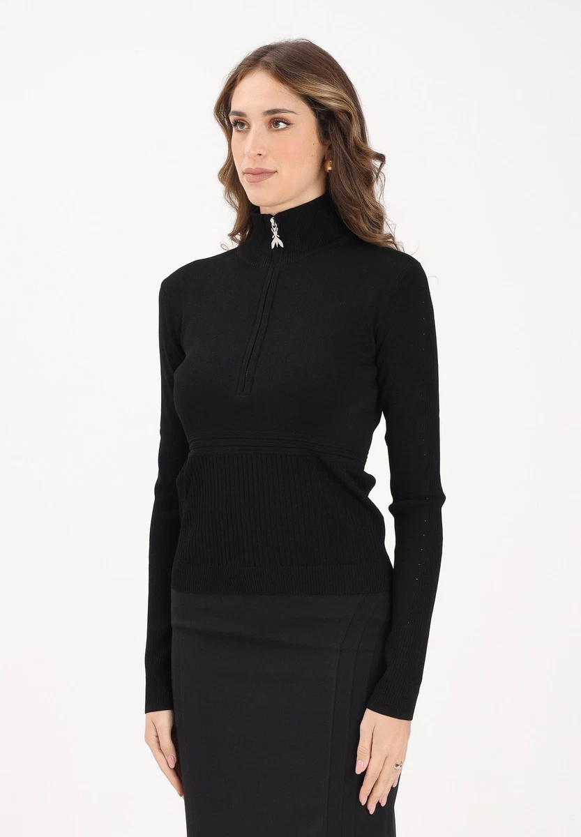 Pull Col Roulé Femme Patrizia Pepe - Noir - Modèle En Laine Confortable - Neuf Avec étiquettes