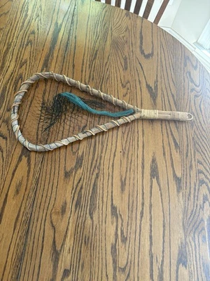 Red de pesca vintage de bambú de 22 pulgadas de largo decorativa Foto 1 de 4