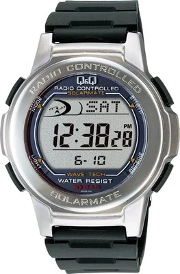 Japón NUEVO Reloj Radio Solar Digital Citizen Q&Q MHS5-300 Impermeable Plateado Foto 1 de 4