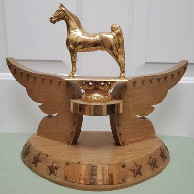 Vintage 1950 Cast Metal Horse National Stallion Show Champion Trophy Waterloo IA - Image 1 of 4