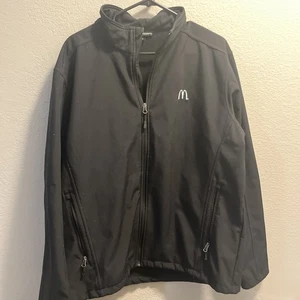 McDONALDS Black Warm SOFT SHELL JACKET Employee Work Crew Gym Hike Coat Men's XL - Picture 1 of 7