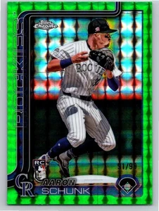 2025 Topps Chrome #238 Aaron Schunk 91/99 Green Geometric Refractor Rookie RC - Picture 1 of 2